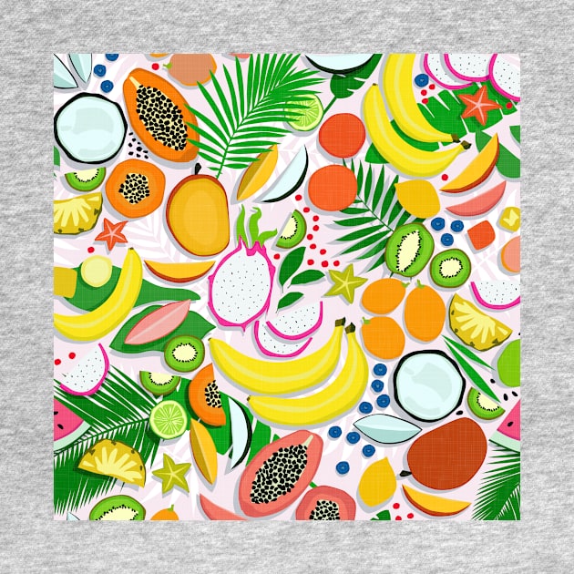 Fresh Fruits and Palms / Colorful Foods and Leaves by matise